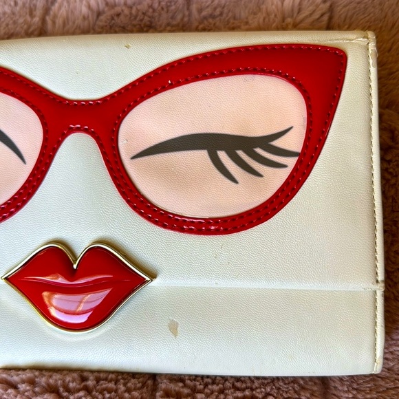 Kate Spade Rose Colored Glasses Frames Clutch Bag - Picture 4 of 16